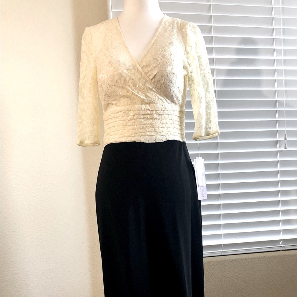 Lace & Crepe Gown - JS Collections (New)